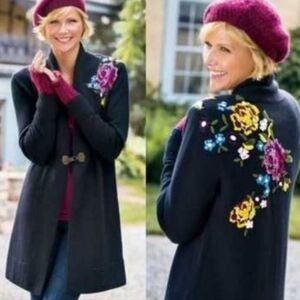 Soft Surroundings La Vie En Rose Emboidered Cardigan